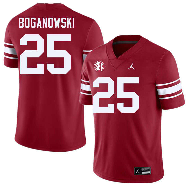 #25 Michael Boganowski Oklahoma Sooners 2024 SEC Conference College Football Jerseys-Throwback